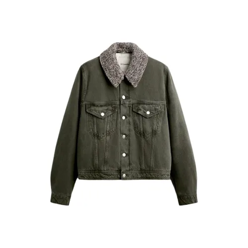 ZARA Nanushka Collaboration Армейский зеленый Мужской Джинсовые куртки