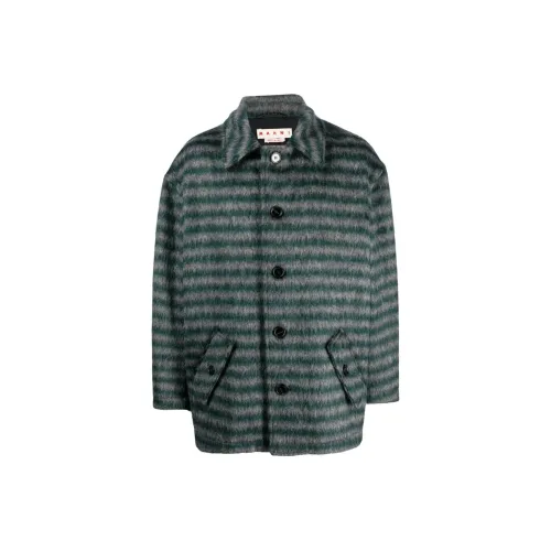 MARNI Синий Серый Полосы Мужской Бархат Куртка