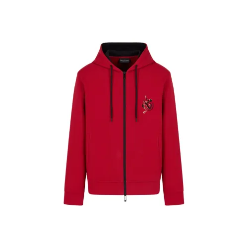 EMPORIO ARMANI SS25 Толстовка Мужской Красный