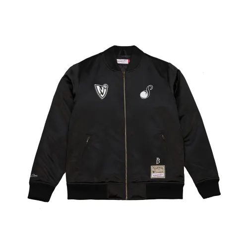 MITCHELL NESS x Suga Glitch SS24 Bomber New Jersey Nets Куртки и Пальто Унисекс Черный