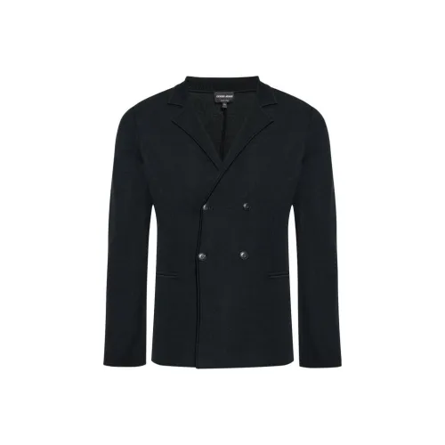 GIORGIO ARMANI FW24 Бизнес-костюм Пальто Мужской Черный