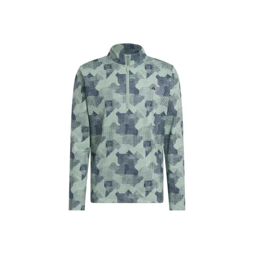 Adidas GO TO С принтом пуловер с заплаткой GOLF толстовка мужской серебристо-зеленый