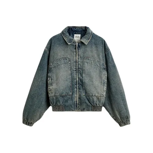 ZARA Blue Men's Denim Jackets ZARA Синий Мужские Джинсовые Куртки