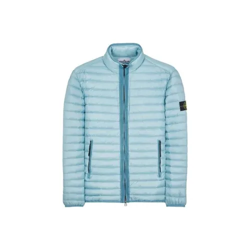 STONE ISLAND Light Blue Men's Down Jackets STONE ISLAND Светло-голубой Мужские Пуховики
