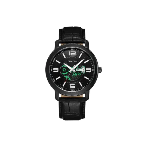 Clip Clop Students Party Наручные часы Кварцевый механизм ПУ (полиуретан) Ремешок Часы Мужские Черный Циферблат