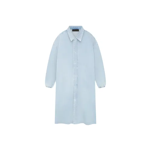 Fear of God Essentials SS24 Светлый Выстиранный Деним Мужское Пальто