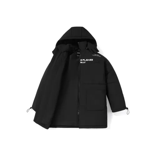 GENANX Letter Съемный капюшон Loose Fit MID Длина Cotton Down Jacket Unisex