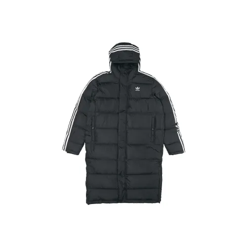 Adidas Originals LONG DOWN JACKET Пуховик Японская версия Мужской Черный