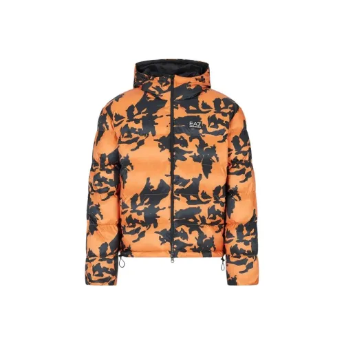 EMPORIO ARMANI EA7 FW22 Хлопковый пуховик Мужской Оранжевый