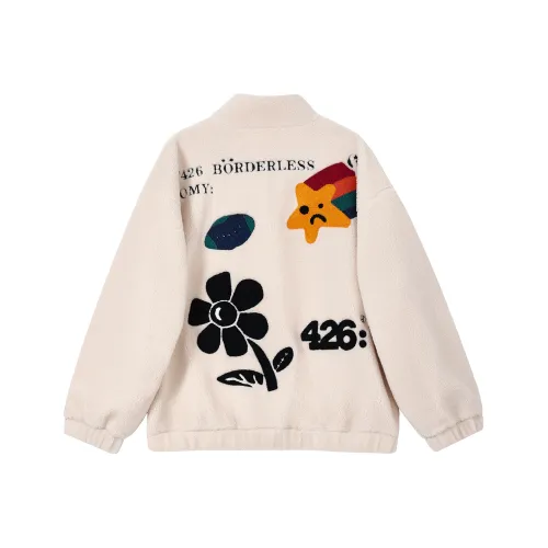 F426 Мультяшный Воротник-стойка Свободный крой Умеренный Пуховик Унисекс