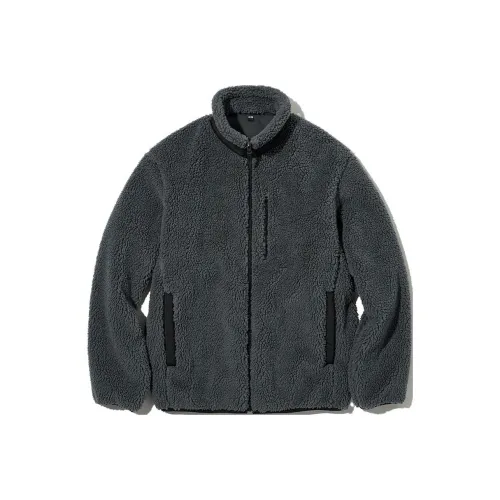 UNIQLO Темно-серый 08 Унисекс Бархатные куртки