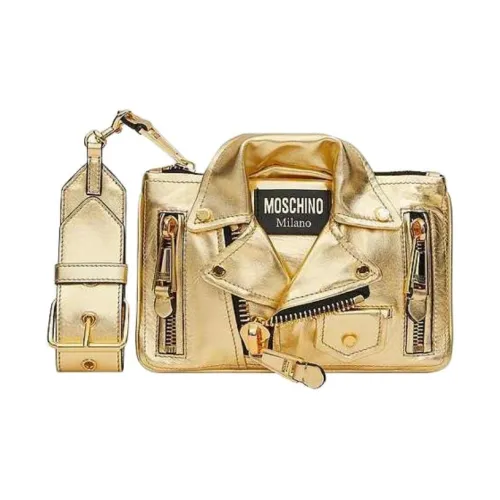 MOSCHINO Sheepskin Clutch Medium Women's Gold