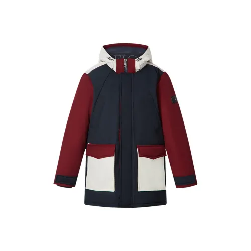 Tommy Hilfiger Пуховик Пальто Мужской Красный Белый Синий Многоцветный