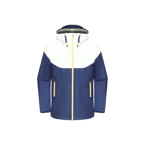 DECATHLON Поход Водонепроницаемый Ветрозащитный Дышащий Устойчивый к истиранию Ветровка Мужской Темно-синий Экрю