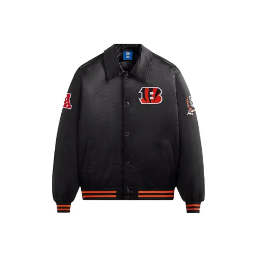 KITH X NFL FW23 Co Брендированная Серия FW23 Бенгалс Сатиновый Бомбер Куртка Унисекс Черный