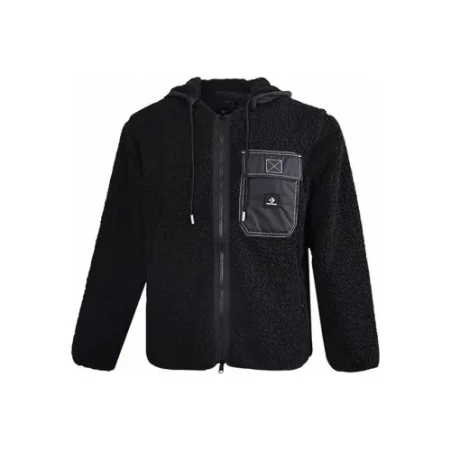 Конверс Хлопковый пуховик унисекс черного цвета