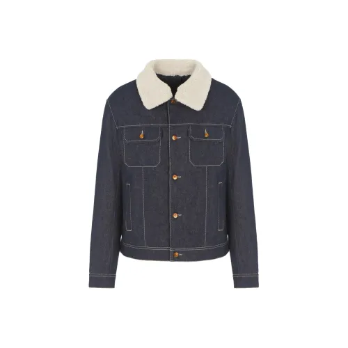 ARMANI EXCHANGE Хлопковый пуховик Мужской Джинсовый синий