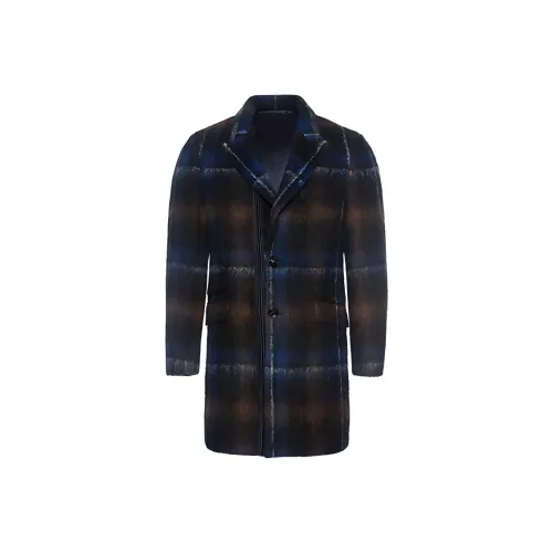 LIU·JO UOMO Мужское пальто в синем клетчатом узоре