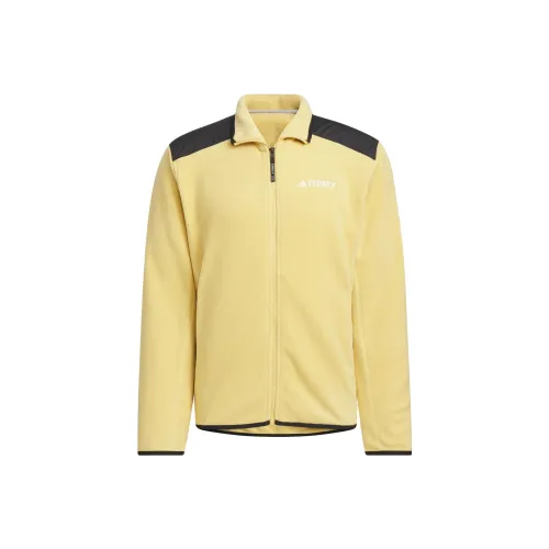 Adidas Full Zip Polar Fleece Куртка Velvet Feel Куртка Мужская Light Yellow