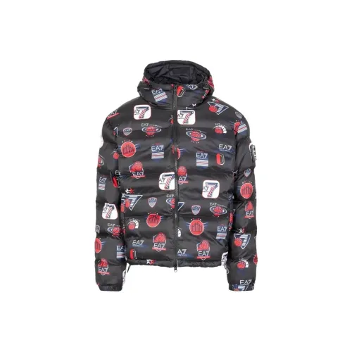 EMPORIO ARMANI EA7 Хлопковый пуховик Мужской Черный