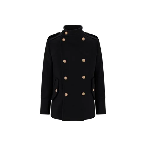 BALMAIN Черное Мужское Пальто