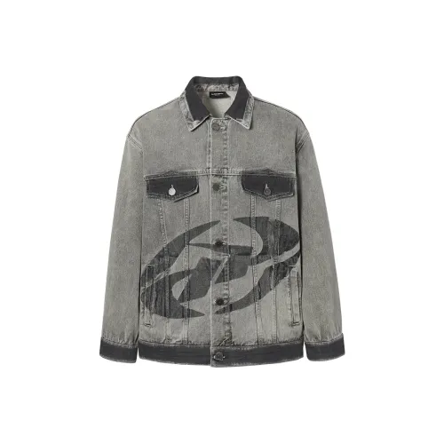 EPTISON Промытый деним Серый Унисекс Джинсовые куртки