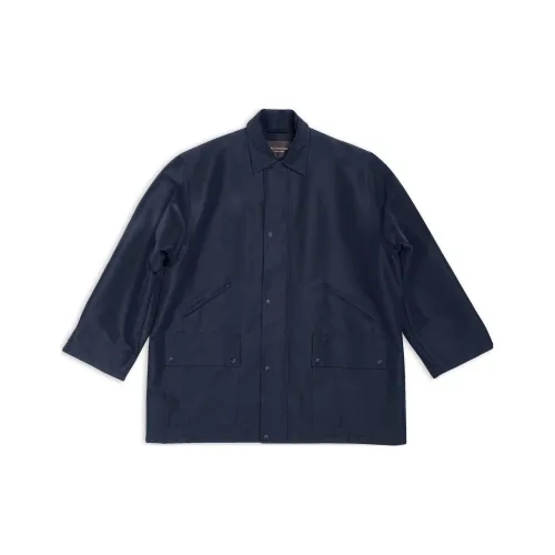 Balenciaga Пальто Свободный крой Унисекс Темно-синий