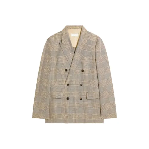 DRIES VAN NOTEN SS25 Бизнес-костюм Пальто Мужской Светло-желтый