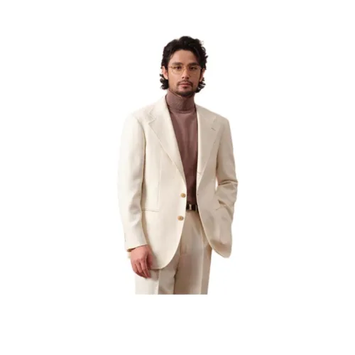 CULTUM Бизнес-костюм мужской экрю без подкладки пиджак