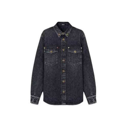 VERSACE JEANS FW24 Denim Jacket Men's Black