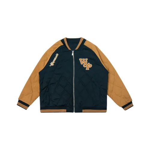 WAYNEXZAVIER Бейсбольный воротник свободный крой утолщенный хлопковый пуховик мужской темно-синий