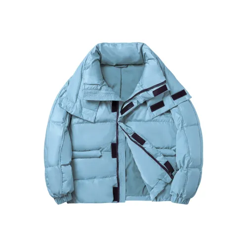 SHOWSEASON Однотонный Отложной воротник Свободный крой Короткий пуховик Унисекс