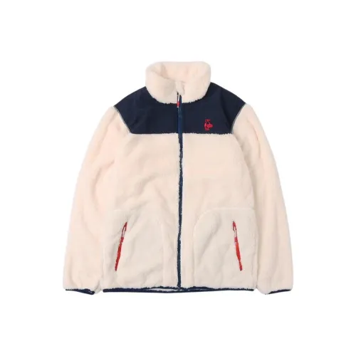 CHUMS Куртки Пальто Унисекс Молочно-белый Темно-синий