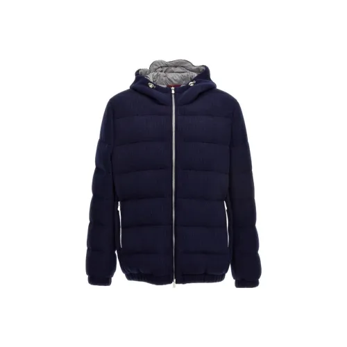 BRUNELLO CUCINELLI Хлопковый пуховик Мужской Синий