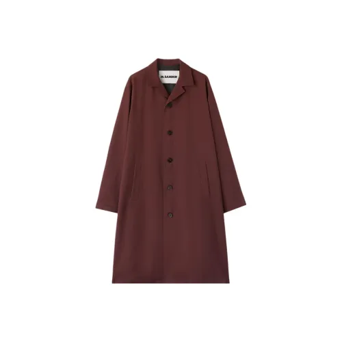 JIL SANDER Мужское пальто темно-коричневого цвета