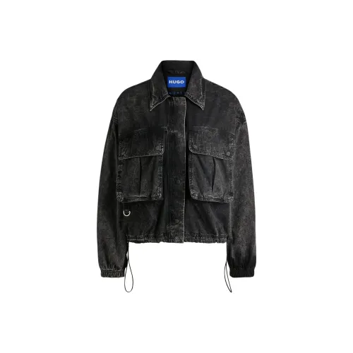 Hugo Boss FW24 Denim Jacket Unisex Gray Hugo Boss FW24 Деним Куртка Унисекс Серый