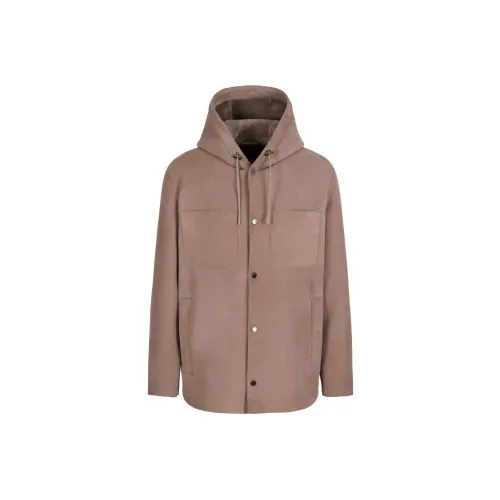 EMPORIO ARMANI FW23 Куртки и Пальто Мужской Светлый Умбра