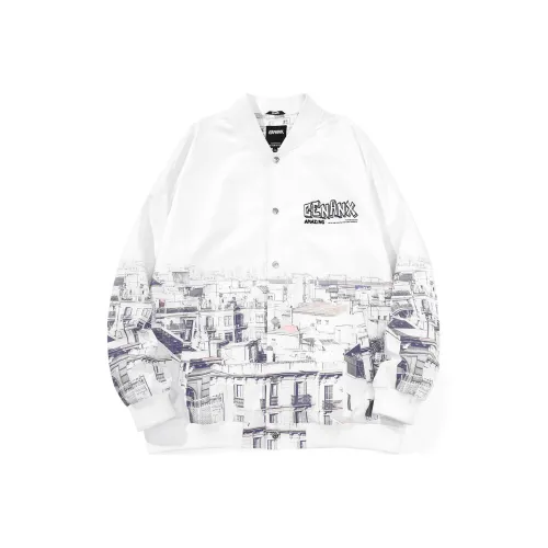 GENANX Бейсбольная куртка Унисекс Белый