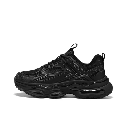 G.N.SHIJIA Дышащий Легкий Увеличение Высоты Низкий Топ Толстая Подошва Мужские Черные