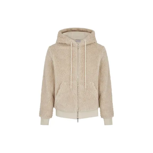 Moncler FW23 Velvet Feel Coat Men's Beige