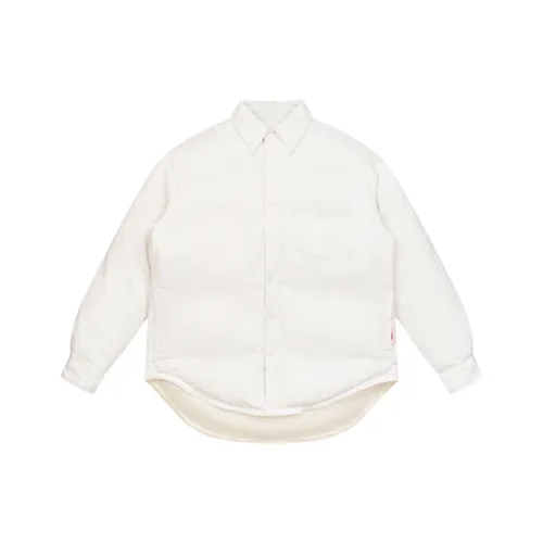 EMPTY REFERENCE Отложной воротник Хлопковый пуховик Унисекс Серый Белый