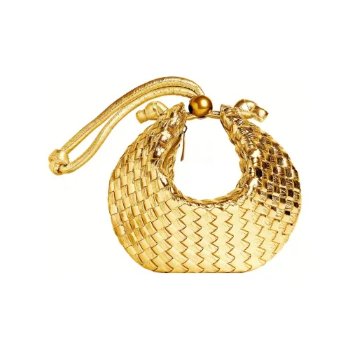 Bottega Veneta Turn Овечья шкура Сумка Клатч Маленький Женский Золотой