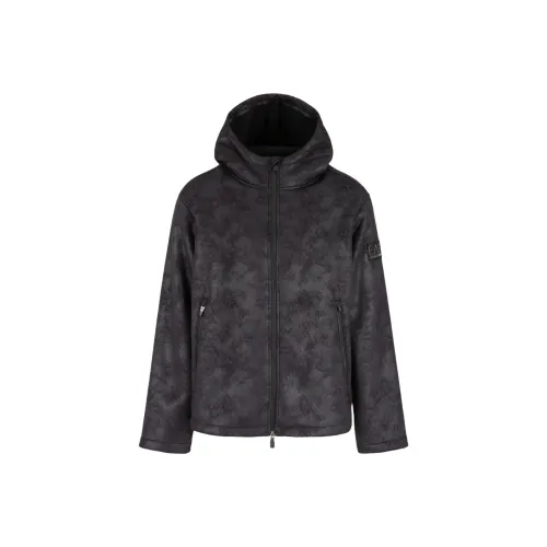 EMPORIO ARMANI EA7 FW24 Куртки и Пальто Мужской Черный