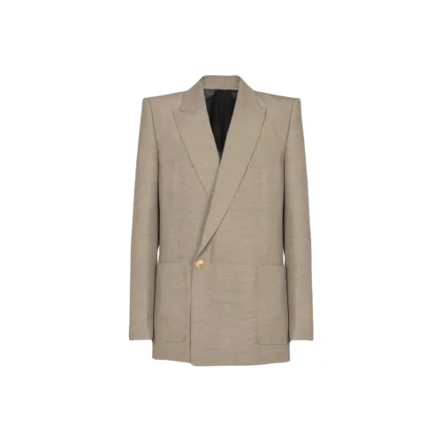 BALMAIN FW24 Бизнес-костюм Пальто Мужской Коричневый