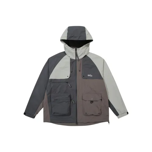 SET FUNS Весенний и Осенний Outdoor Стиль Куртка Логотип Бренда Унисекс Коричневый Серый