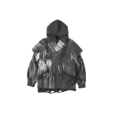 Вересковый серый хлопковый пуховик