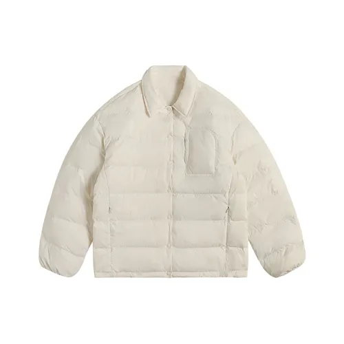 EVISTUB FW22 Однотонный Отложной воротник Свободный крой Пуховая куртка Мужская