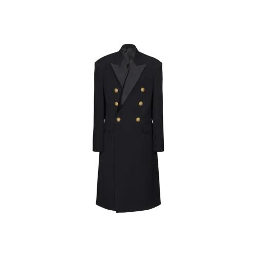 BALMAIN Черное Мужское Пальто