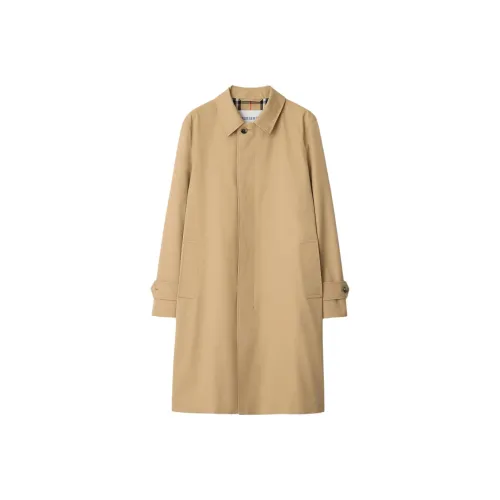 Burberry Длинное пальто из габардинового материала Car мужское цвет хаки