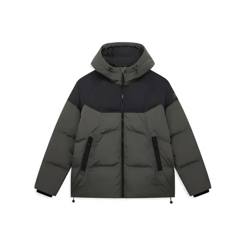 XTEP Basketball Collection Пуховик Мужской Anthraquinone Масляный Зеленый Глубокий Черный